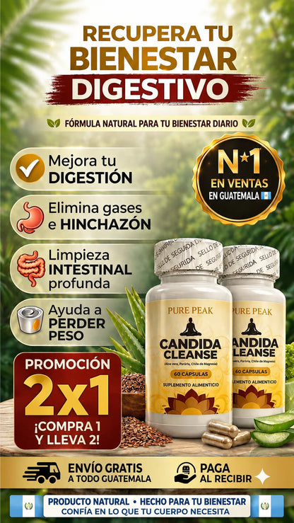 🌿 CANDIDA CLEANSE ORIGINAL OFERTA 2x1🍄 -Limpieza intestinal profunda para reducir hinchazón y mejorar tu digestión