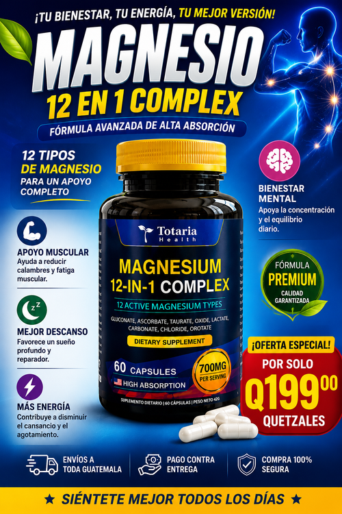 ✨ RECUPERA TU BIENESTAR CON MAGNESIO 12 EN 1 ✨