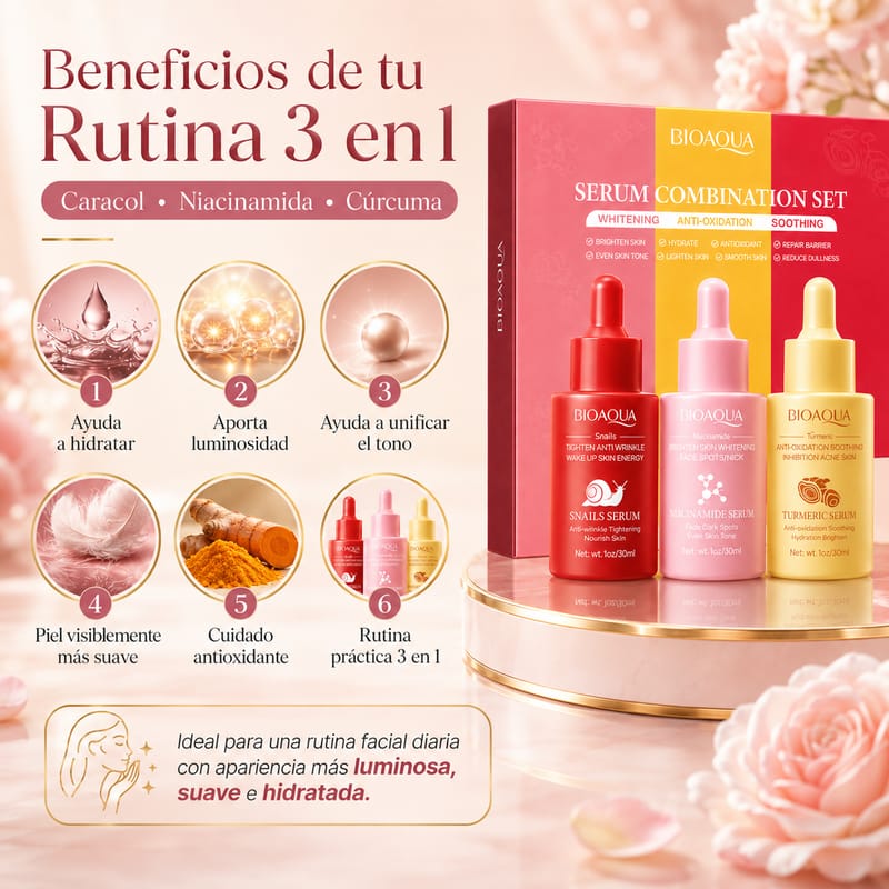 ✨ BIOAQUA 3 en 1 | Piel Radiante, Hidratada y Rejuvenecida
