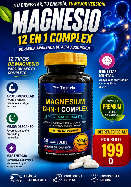 ✨ RECUPERA TU BIENESTAR CON MAGNESIO 12 EN 1 ✨